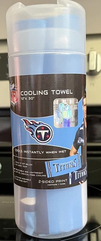 NFL Tennessee Titans 12x30 Double Sided Cooling Towel Keep Cool in Summer Cover