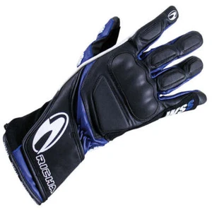 Richa WSS Leather Motorcycle Motorbike Sports Gloves - Black / Blue - Picture 1 of 1