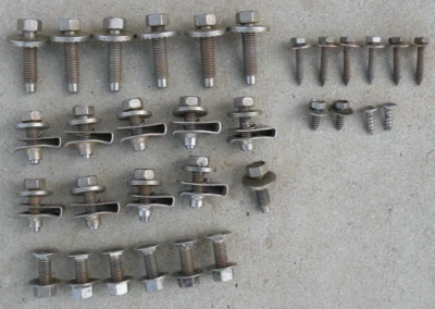 FORD GRANADA FRONT BUMPER BRACKET NUTS BOLTS LOCK WASHERS 1978-1979 78-79 OEM - Imagem 1 de 4