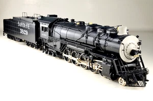 KEY HO Scale Brass SANTA FE ATSF 2-10-4 & Tender FP #3829 lights OB CS #52 EXC - Picture 1 of 11