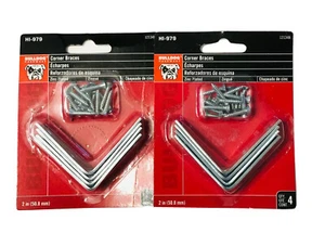 Set of 8 (2 x 4) Bulldog Hardware HI-979 2: Corner Braces/ Brackets w/ Screws 2" - Picture 1 of 6