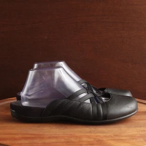 Vionic Shoes Womens SZ 10 Black Claire Leather Mary Jane Criss Cross Mule Shoes - Picture 1 of 15