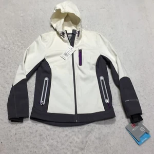 NEW Free Country Softshell Jacket Womens S Small Cream White Hooded Full Zip - Picture 1 of 13