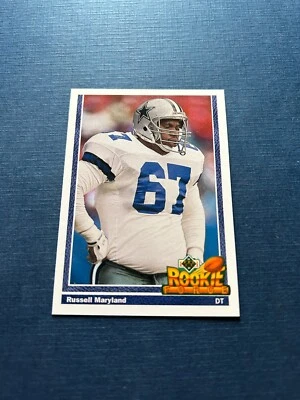 1991 Upper Deck Football Russell Maryland Rookie Card #636 Set Break NM-MT - Image 1 of 2
