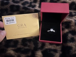 1 Karat GRA zertifizierter runder Brillant Moissanit Solitär Ring 6,5 mm - Bild 1 von 6