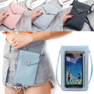 Bolso Bandolera Samsung/iPhone Estuche Reino Unido Cuero Hombro Teléfono Cartera Ventana Táctil - Imagen 1 de 14