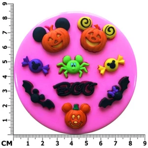 Molde de silicona para Halloween con caras de calabaza de Mickey Mouse de Fairie Blessings - Imagen 1 de 6