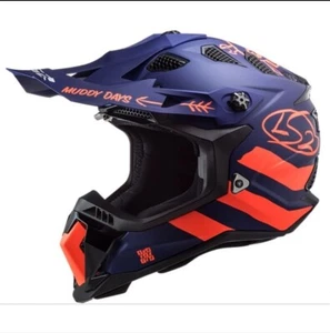 LS2 Subverter Evo Cargo MX/Off Road Helmet Blue/Fluo Orange - Medium - Picture 1 of 7