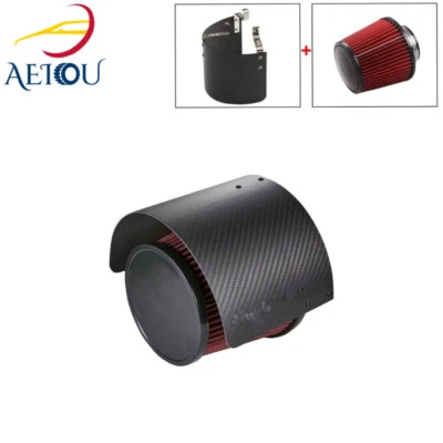 Air Intake Filter Heat Shield Cover+3'' Air Filter For Racing Car 2.5" To 3.5" - Image 1 of 4