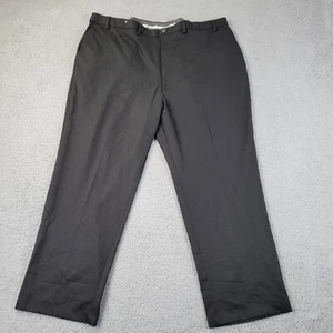 Haggar Cool 18 Pro Pants Mens 48x32 (meas 47x30) Black Performance Chino - Picture 1 of 10
