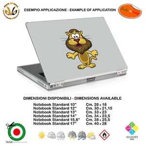 Leone adesivo notebook tablet sticker animal lion cartoon print pvc 1 pz. - Photo 1/2