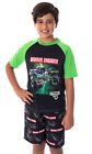 Monster Jam Boys' Grave Digger Monster Truck Shirt And Shorts Pajama Set