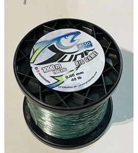 FILO PESCA ASSO Tuna Big Game 80 LB MM 0,90 Mt 1000 Green Grey - Foto 1 di 2