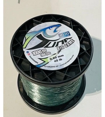 FILO PESCA ASSO Tuna Big Game 80 LB MM 0,90 Mt 1000 Green Grey - Immagine 1 di 2