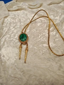 Natürlicher Malachit Oval Cabochon Edelstein Edelstein Bolo Tie Kordel Spitzen 36" - Bild 1 von 6