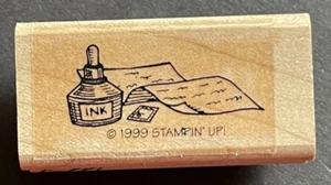 Ink and Paper Letter Mail Stamp Wood Rubber Stamp - Picture 1 of 3