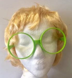 Elton John Style Blonde Wig & Oversized Glasses Short Mens 70's Fancy Dress - Picture 1 of 3