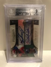 2006 EXQUISITE COLL ENSEMBLE ENDORSEMENTS DUAL AUTO /20 GRIFFEY JR./JETER BGS 9