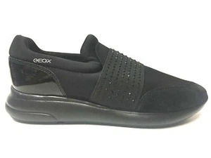 SCARPE SNEAKERS SLIP ON CASUAL DONNA GEOX A238 NERO ORIGINALE AI NEW - Picture 1 of 1