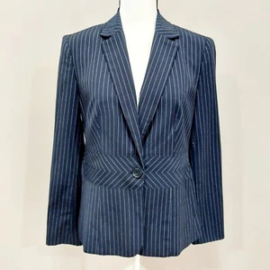 NEW$139 JACKET/BLAZER/WOMEN'S/SZ.10/JONES NEW YORK/PINSTRIPE/NAVY-WHITE/ - Picture 1 of 16
