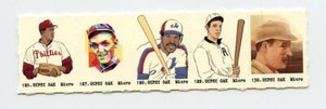 #TN04535 FERGIE JENKINS & BUCK WEAVER & ANDRE DAWSON Uncut Strip Gumball Cards