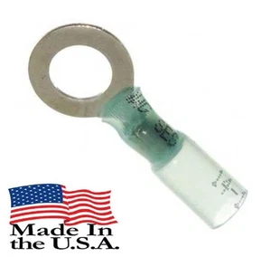 16-14 AWG 3M HEAT SHRINK RING TERMINAL 5/16" STUD SIZE Qty-50 - Picture 1 of 2