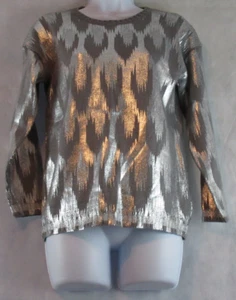 Aqua Girls' Foil Print Sweater, Gray/Silver, XL - Picture 1 of 2