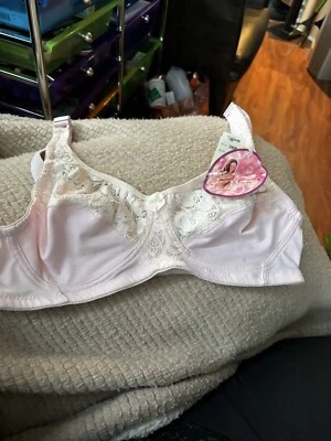 Lencería Tiffany Rosa Claro/Blanco Encaje Soporte Completo Sujetador Correas Anchas Talla 36B Foto 1 de 4