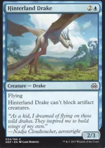 HINTERLAND DRAKE 034/184 AETHER REVOLT MTG MAGIC NM - Foto 1 di 1