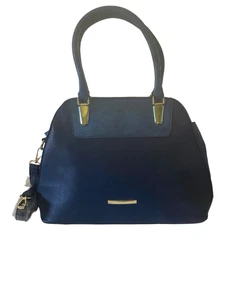 Women’s Navy Blue Pocketbook Faux Leather Red Interior Pockets Add’l Strap - Picture 1 of 15