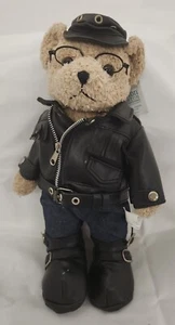 Burton & Burton Biker Bear Black Leather Look Outfit & Cool Hat Cap Let's Ride!! - Picture 1 of 9