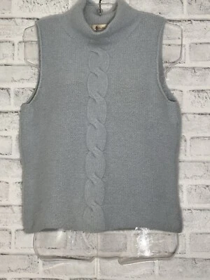 Eddie Bauer Womens Blue Cable Knit Slee Sweater/ Vest Sz M - Image 1 of 4