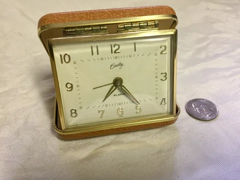 VINTAGE Bradley Wind Up Travel Alarm Clock Working Cover