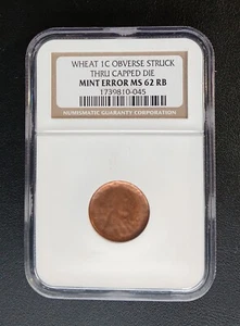 ND Struck Thru Capped Die Wheatback Penny NGC MS62RB PICTURES INCLUDED - Picture 1 of 2