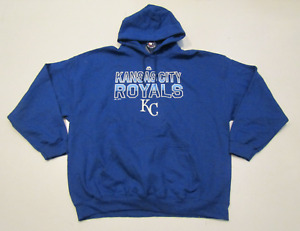 NWT Mens MAJESTIC KANSAS CITY ROYALS MLB Blue Pullover Hoodie Size 2XL