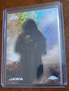 2025 Topps Chrome Star Wars Black And White Shimmer Jawa #125 - Picture 1 of 2