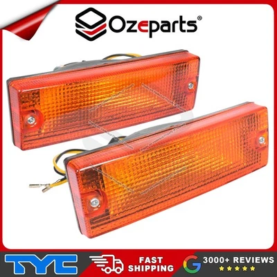 Pair LH+RH Bumper Bar Light Indicator Lamp Amber For Holden Rodeo TF 1991~1998 - Image 1 of 4
