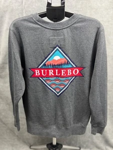Burlebo Sweatshirt Men's Size Medium Gray Long Sleeve Crew Graphic Pullover - Picture 1 of 8