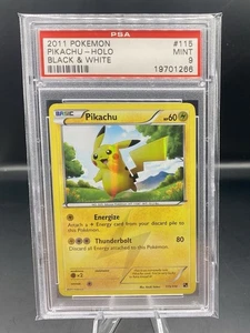 2011 POKEMON BLACK & WHITE PIKACHU 115/114 SECRET RARE PSA 9 MINT - Picture 1 of 2
