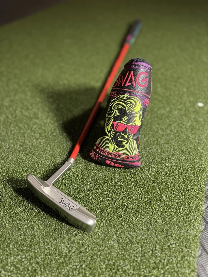 💀SWAG GOLF ⛳️ Demasiado guapo 33,75” Putter diestro con eje GPS KBS Tour + cubierta para la cabeza Foto 1 de 4