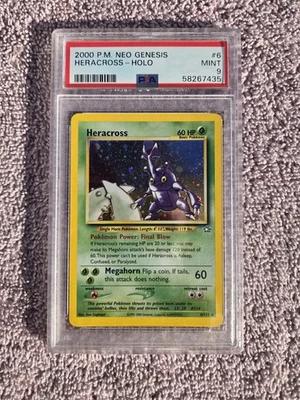 Pokemon WOTC 2000 Neo Genesis Heracross Holo Rare #6 PSA 9 Mint VERY CLEAN 9 - Image 1 of 2