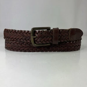 Cinturón de cuero genuino trenzado marrón usado - para hombre talla 40 - Imagen 1 de 8