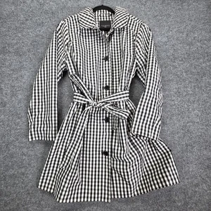 Talbots Coat Womens 16W Gingham Belted Trench Jacket Lightweight Plus Size NWOT - Picture 1 of 11