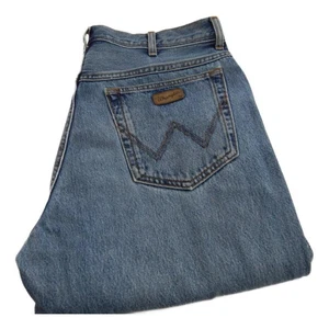 Wrangler Regular Fit Straight Jeans Blue Waist 38 Leg 32 W38 L32 Zip Fly (Q6885) - Picture 1 of 10