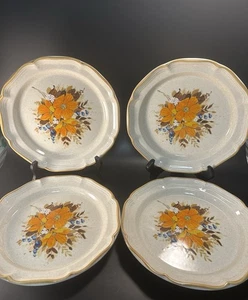 Vintage Mikasa Garden Club FlowerFest EC492 Set of 4 Dinner Plates 10 3/4" - Picture 1 of 5