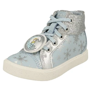 Girls Clarks Casual Elsa Detailed Frozen Hi Top Trainers City Ice T - Picture 1 of 10