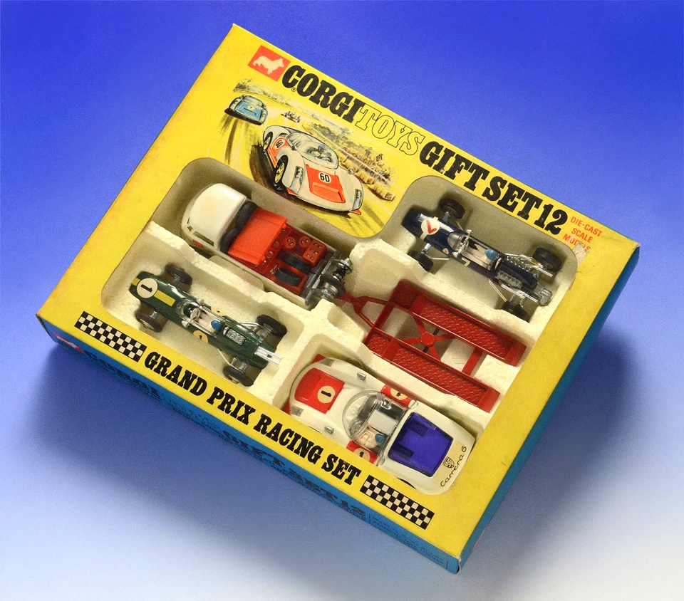 Corgi Toys GIFT SET 12 - GRAND PRIX RACING TEAM - 1968 OVP! VINTAGE! TOP! RAR! - Bild 1 von 4