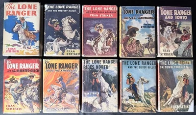 Set of 10 Lone Ranger 1936-1949 HC/DJ/Mylar All 1st Editions Fran Striker RARE Foto 1 de 4