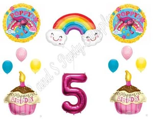 TROLLS POPPY & RAINBOW 5th Movie Birthday Party Balloons Decoration Supplies - Picture 1 of 1