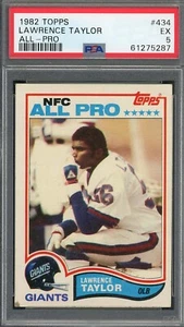 Lawrence Taylor 1982 Topps All-Pro Football Rookie Card RC #434 Graded PSA 5 - Picture 1 of 2